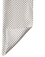 White Brown Polka Dot Silk Bandeau Neck Wrap 151cm x 13cm  Scarf