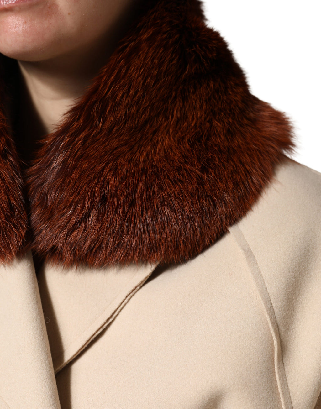 Brown Mink Fur Collar Women Neck Wrap 60cm x 14cm  Scarf