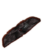 Brown Mink Fur Collar Women Neck Wrap 60cm x 14cm  Scarf
