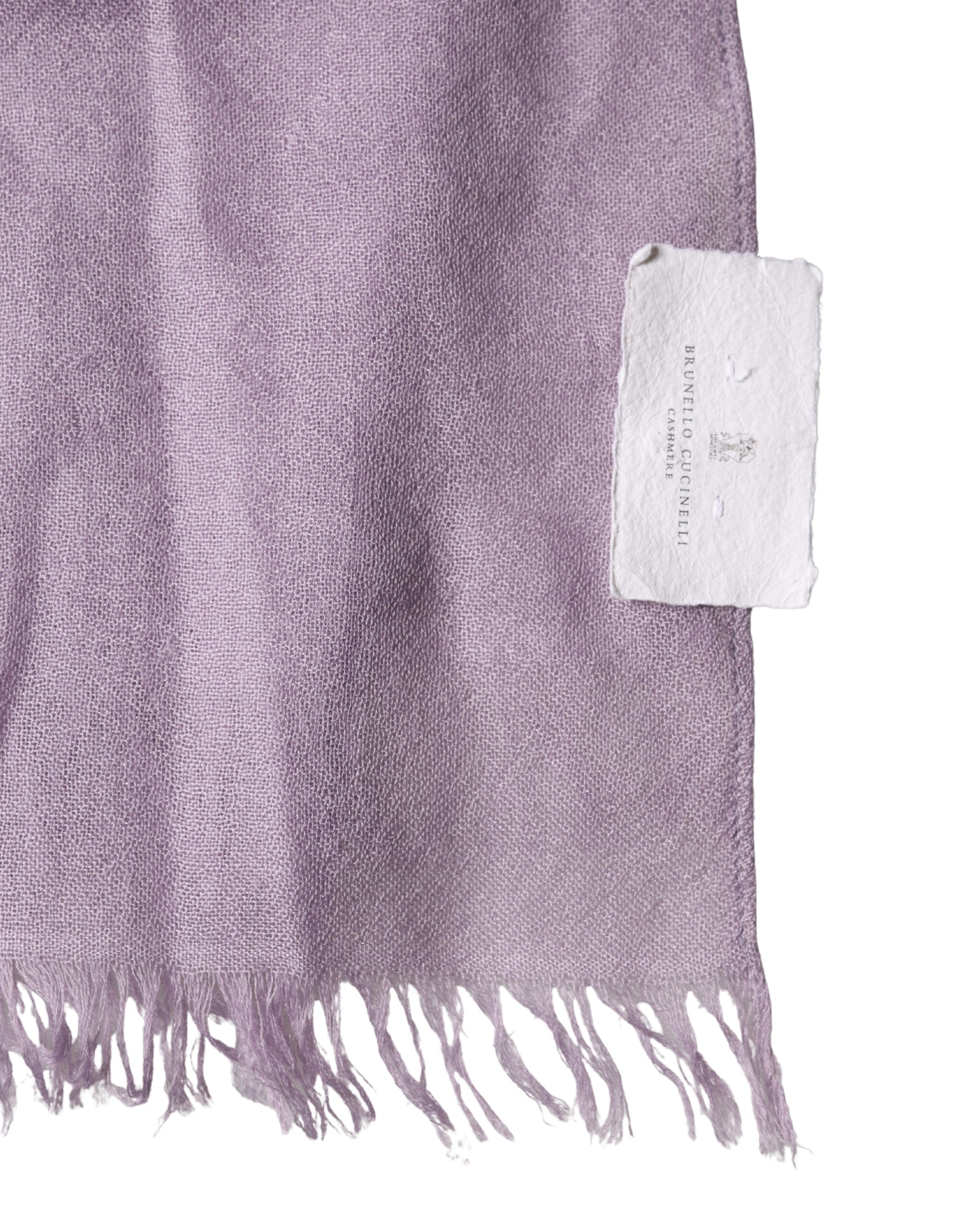 Purple Cashmere Silk Fringe Wrap 200cm x 95cm Scarf