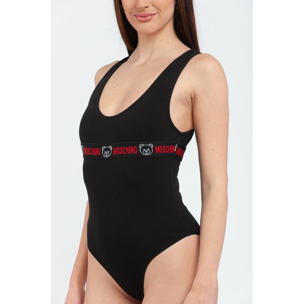 Black Cotton Bodysuit