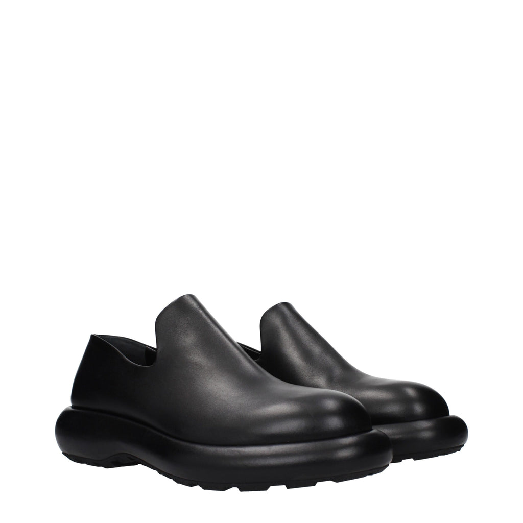 Black Leather Slip-On Loafers