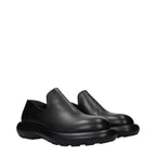 Black Leather Slip-On Loafers