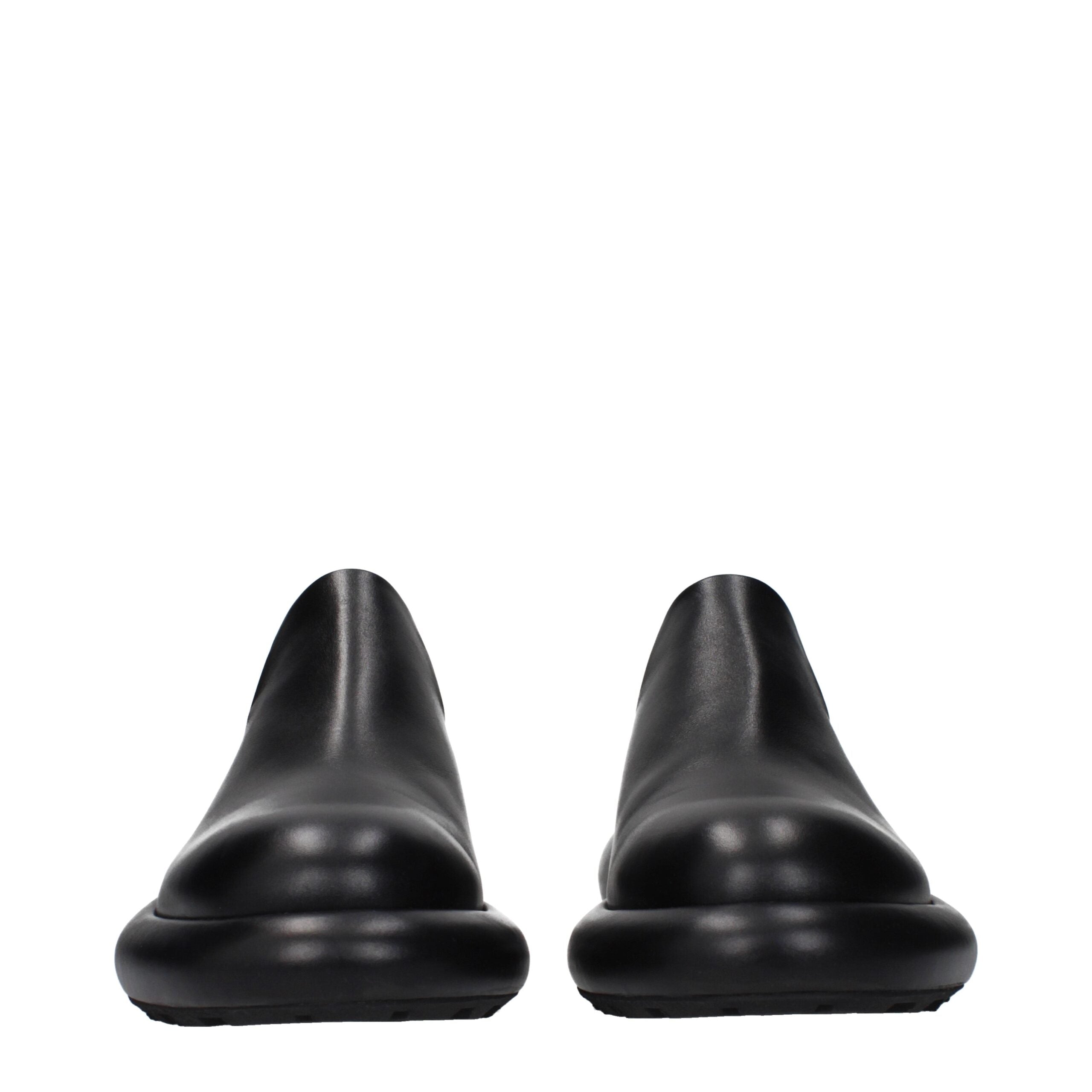 Black Leather Slip-On Loafers