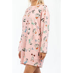 Pink Cotton Casual Dress