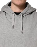 Gray Cotton Hooded Sweatshirt Sweater
