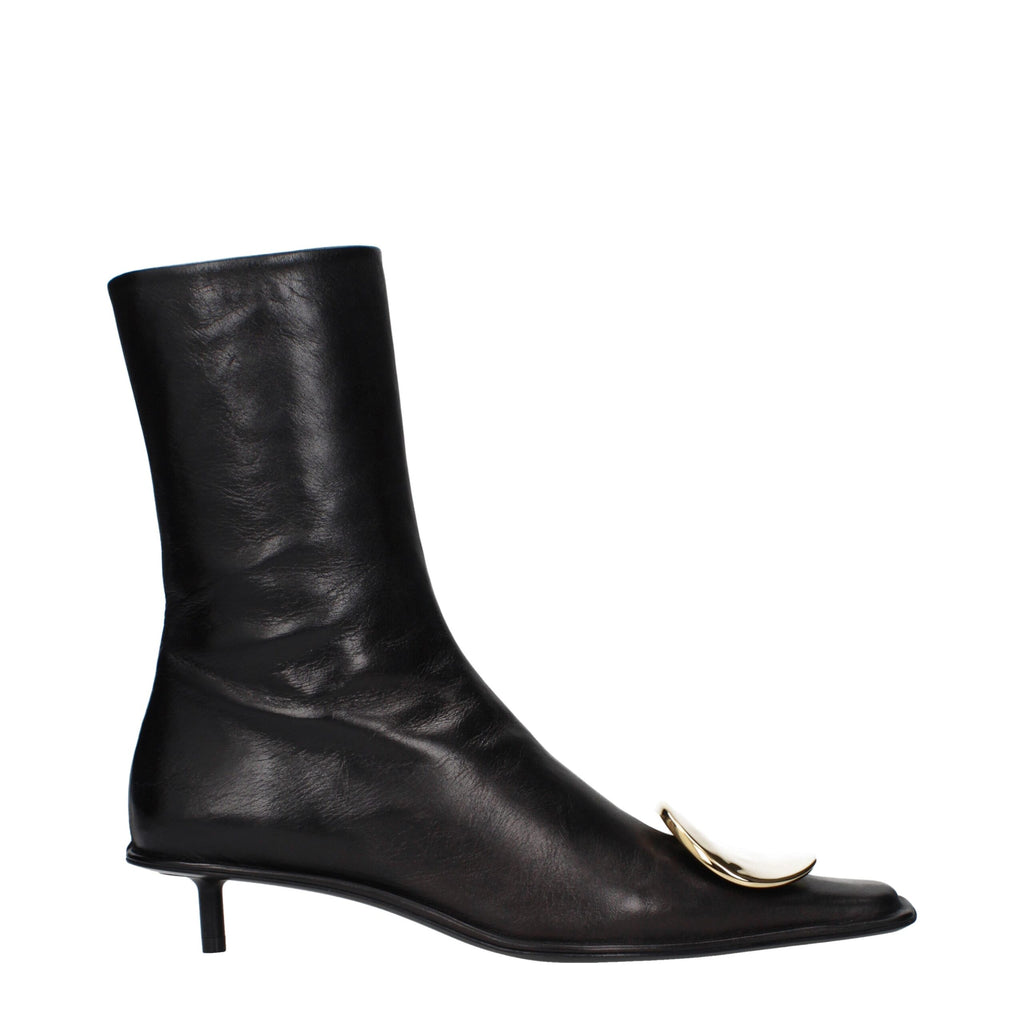 Black Leather Ankle Boots