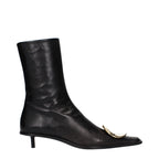 Black Leather Ankle Boots