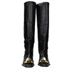 Black Leather Ankle Boots