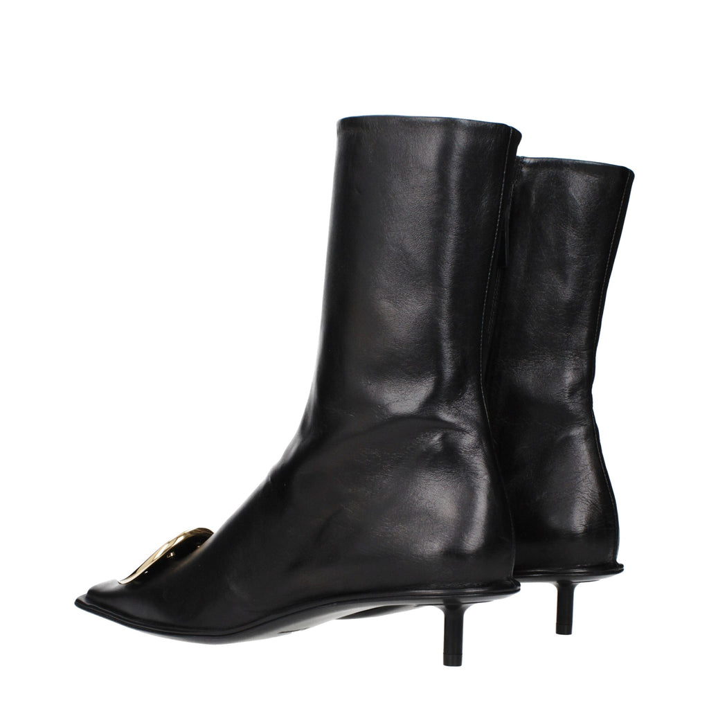 Black Leather Ankle Boots