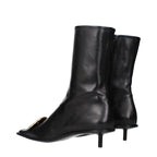 Black Leather Ankle Boots