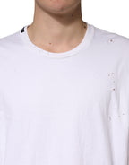 White Cotton Crewneck Short Sleeve T-Shirt