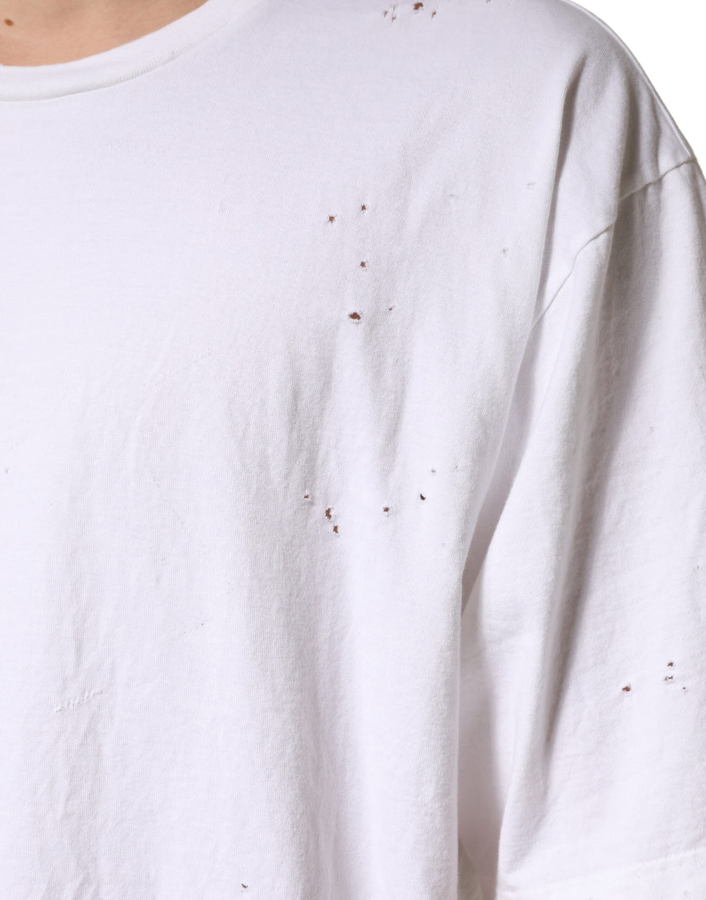 White Cotton Crewneck Short Sleeve T-Shirt