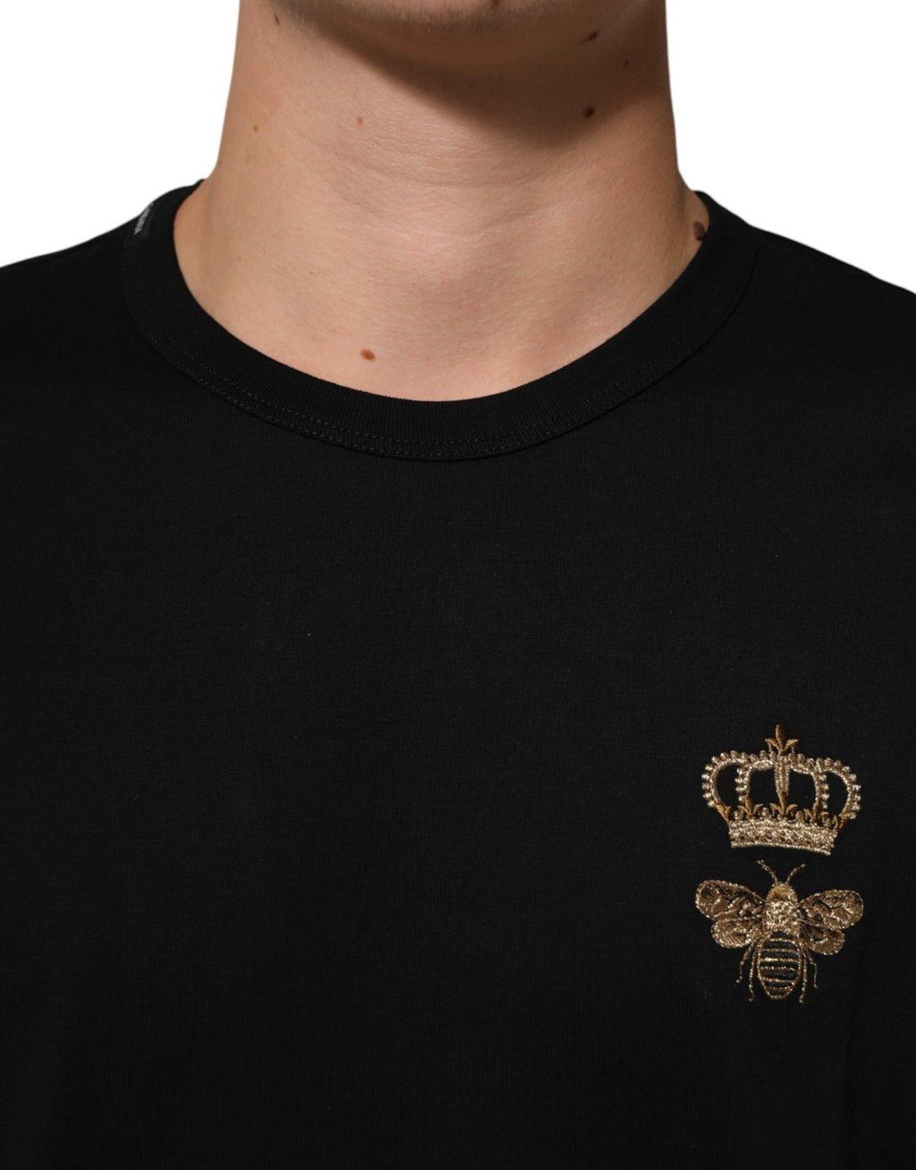 Black Crown Bee Cotton Short Sleeve T-shirt