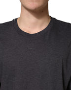 Dark Grey Cotton Crewneck Short Sleeve
