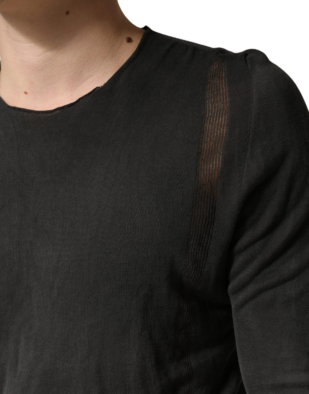 Dark Grey Cotton Crewneck Short Sleeve