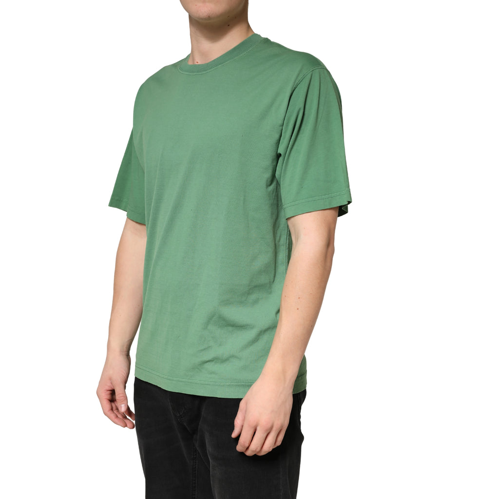 LightGreen Cotton Crewneck Short Sleeve T-Shirt