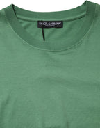 LightGreen Cotton Crewneck Short Sleeve T-Shirt