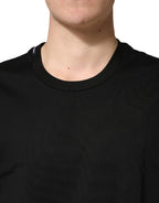 Black Cotton Crewneck Short Sleeve T-Shirt