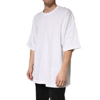 White Cotton Crewneck Short Sleeve T-Shirt