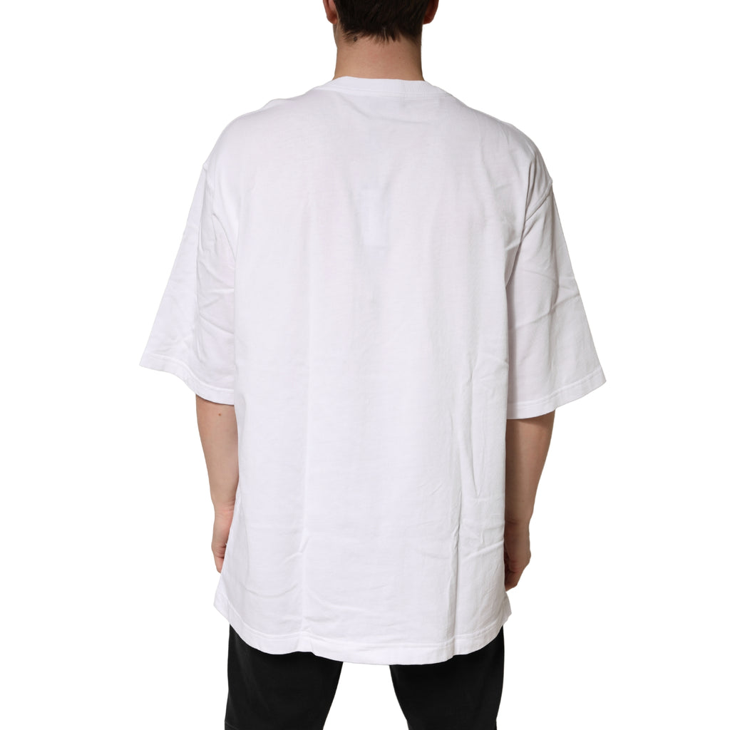White Cotton Crewneck Short Sleeve T-Shirt