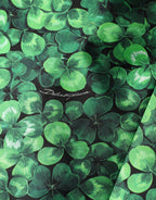 Green Clover Print Sleeveless A-Line  Dress