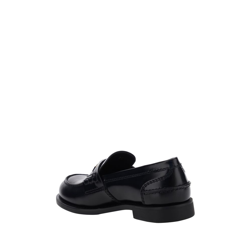 Black Calf Leather Bos Taurus Slip-On Loafers
