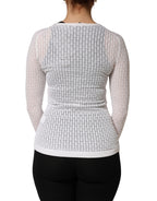 White Lace Silk Knit Long Sleeves Cardigan Top