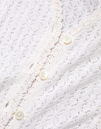 White Lace Silk Knit Long Sleeves Cardigan Top