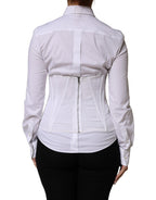 White Polyamide Waist Cincher Bustier Corset Top