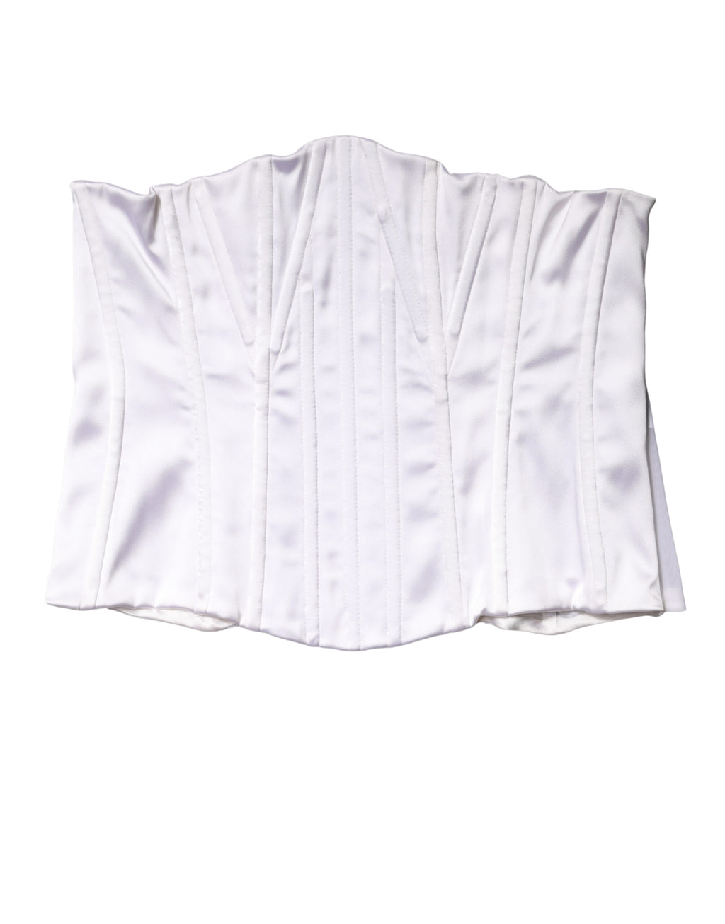 White Polyamide Waist Cincher Bustier Corset Top