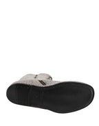 Gray Shearling Lace Up Knee High Boots Shoes