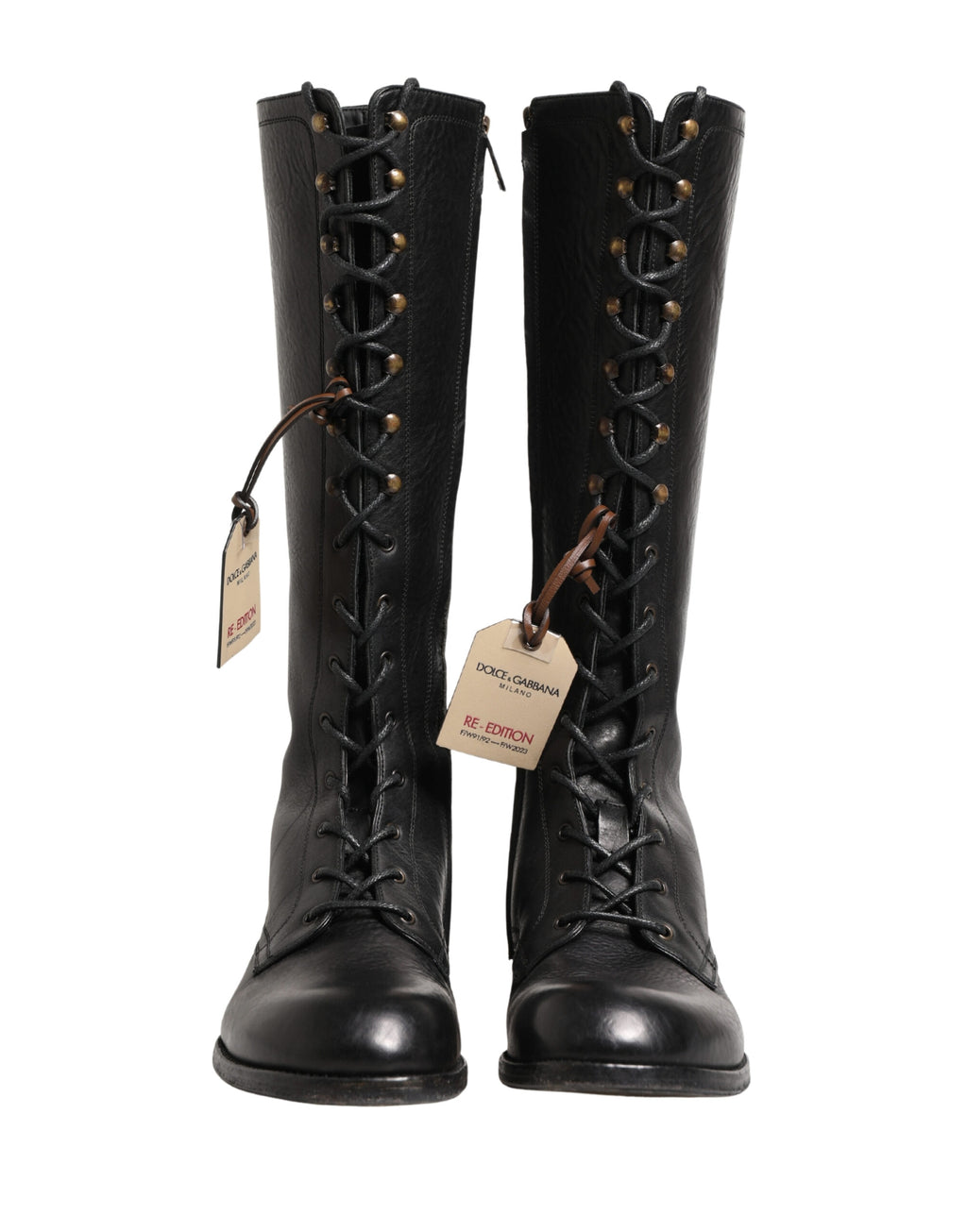 Re-Edition Black Leather Lace Up Boots Shoes