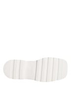 White Leather Chunky Sole Derby Shoes
