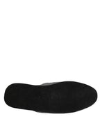 Grey Herringbone Cashmere Red Slippers Shoes