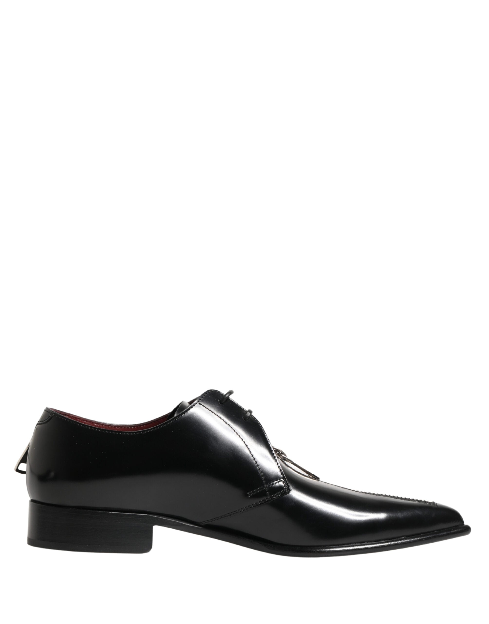 Men Black Lace-Up Leather Zip Dress Derby Shoes