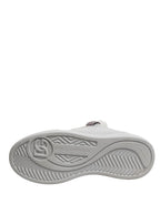 White Leather Gray Laces Low Top Sneakers Shoes