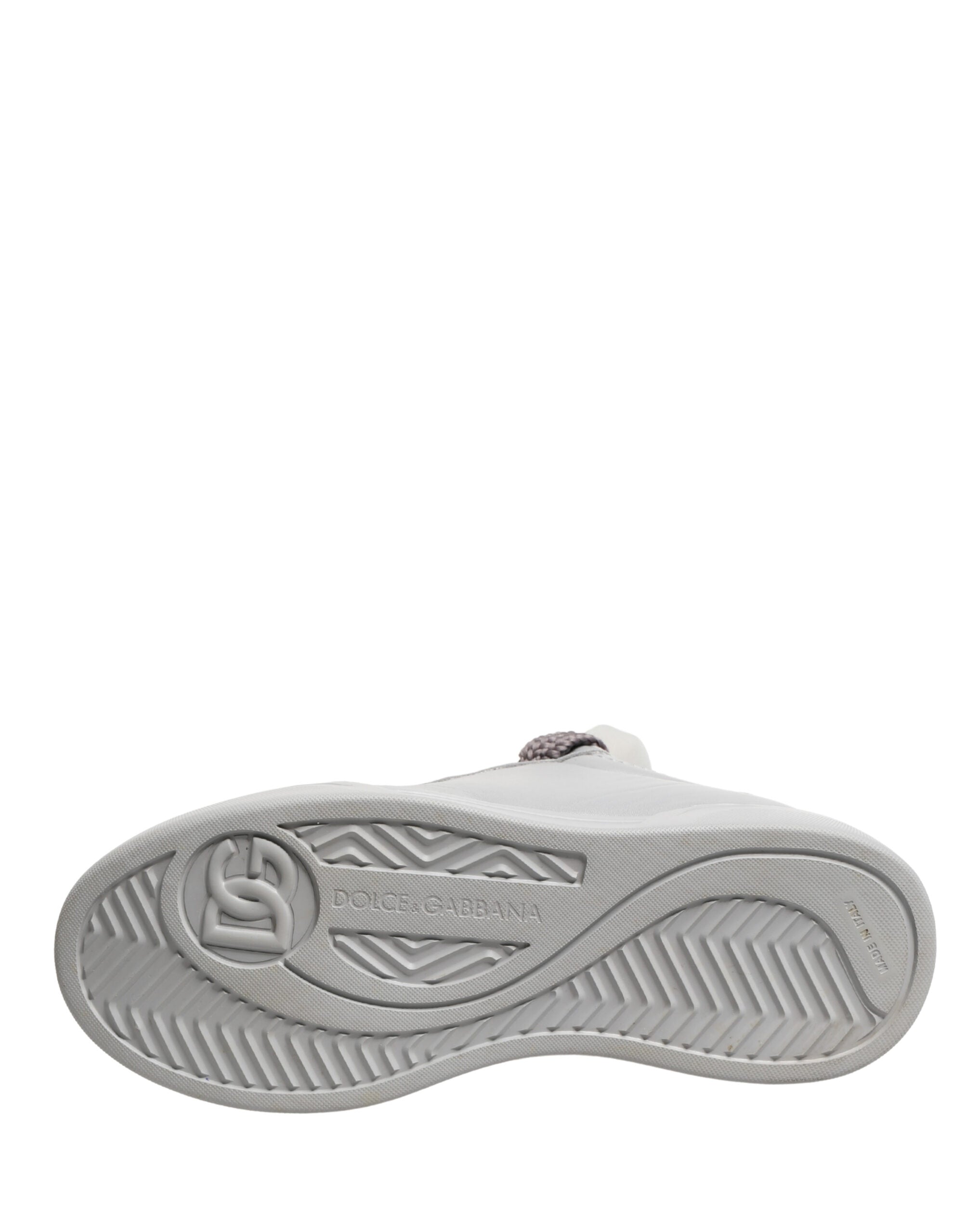 White Leather Gray Laces Low Top Sneakers Shoes