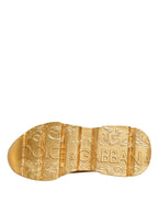 Gold Leather Daymaster Chunky Sneakers Shoes