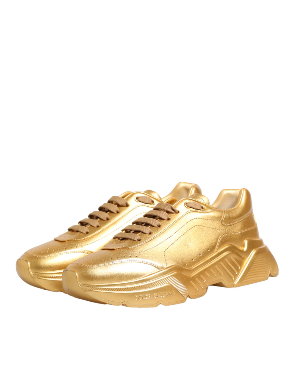 Gold Leather Daymaster Chunky Sneakers Shoes