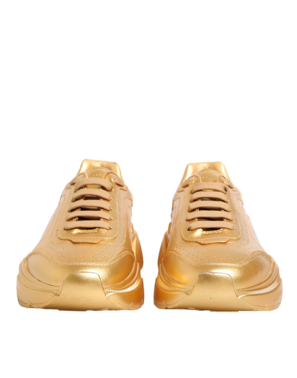 Gold Leather Daymaster Chunky Sneakers Shoes