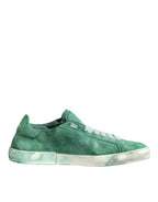 Green Suade DG Logo Sole Low Top Sneakers Shoes