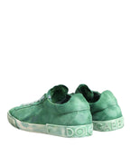 Green Suade DG Logo Sole Low Top Sneakers Shoes