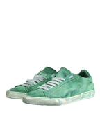 Green Suade DG Logo Sole Low Top Sneakers Shoes
