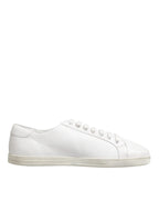White Bianco Leather Men Low Top Sneakers Shoes