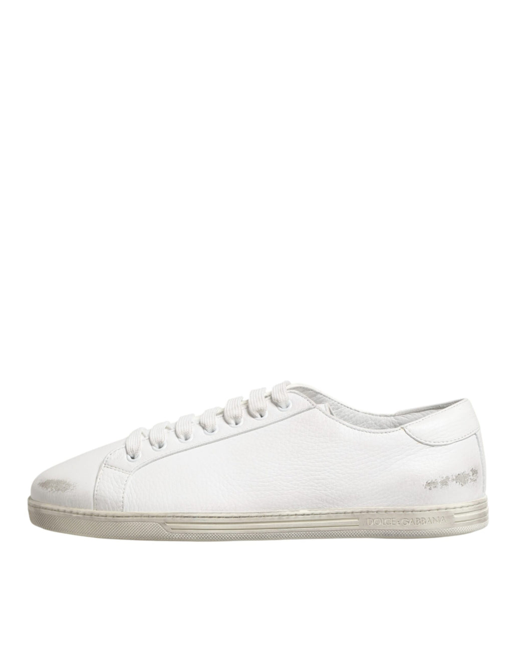 White Bianco Leather Men Low Top Sneakers Shoes