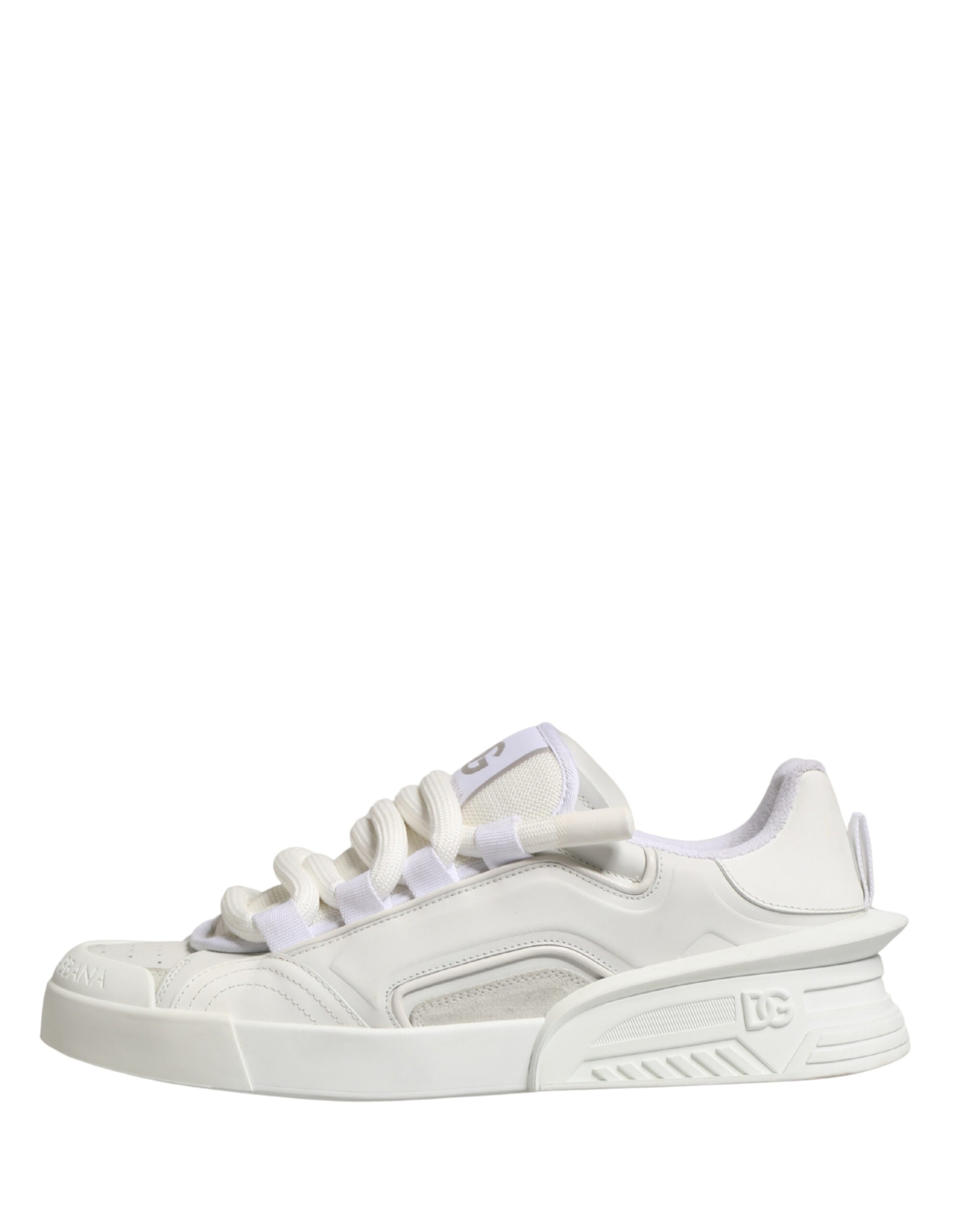 White Calfskin Leather Low Top Sneakers Shoes