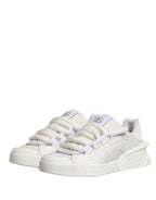 White Calfskin Leather Low Top Sneakers Shoes