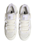 White Calfskin Leather Low Top Sneakers Shoes