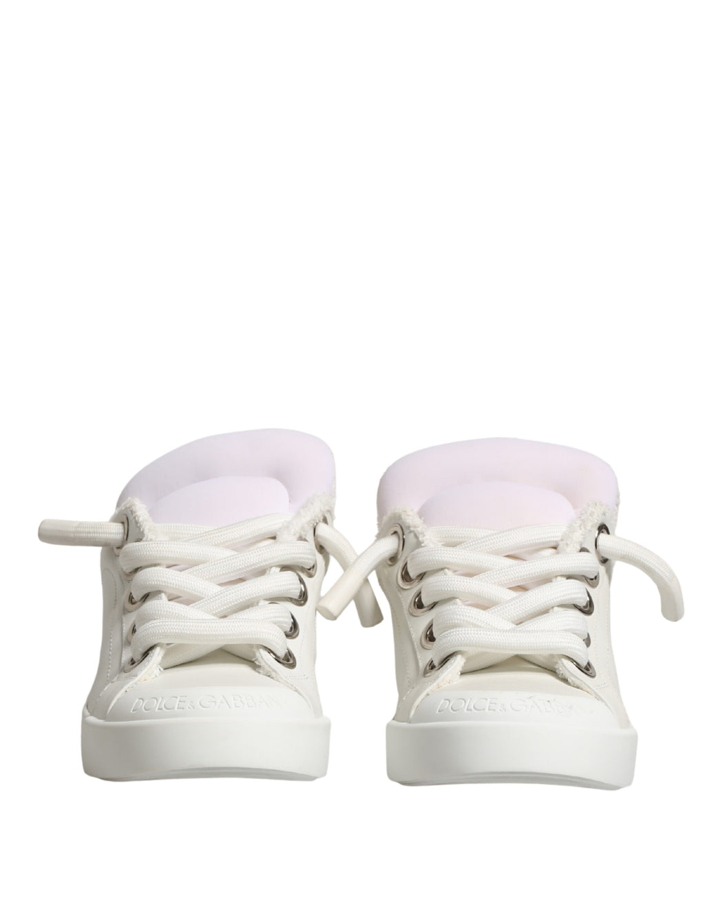 White Leather Shearling Fur Low Top Sneakers Shoes